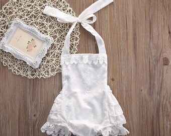 Free delivery,White romper cotton,Baby outfit,Girl romper,Baby Girl Vintage,White cloth,White baby romper,Girl,Cotton bodysuit