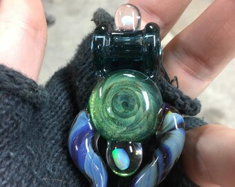 Implosion Medallion Horn Pendant