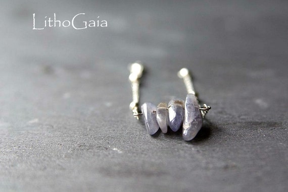 Iolite Bar Bracelet or anklet 925 Sterling Silver, birthstone Bracelet, Iolite jewelry, Iolite beads anklet, Zodiac Bracelet Gift for Her,
