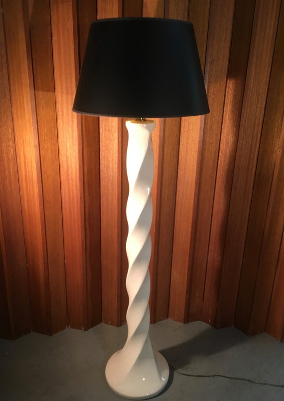 Mid Century Modern Spiral Ceramic Floor Lamp