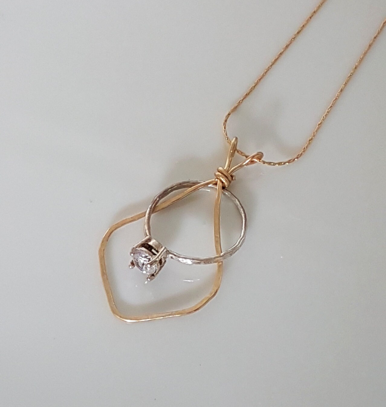 Wedding ring holder necklace ring keeper necklace gold