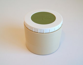 Vintage Beige & Avocado Green Thermos Insulated Snack Jar