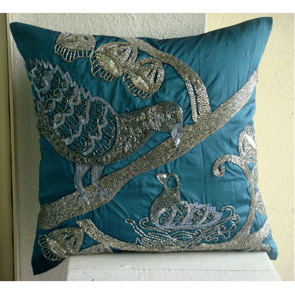 Birdy Love Pillow Sham Covers 24x24 Inches Silk Pillow
