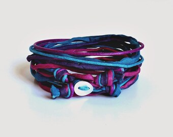 Silk bracelet wrap Bracelet Habotai Bracelet