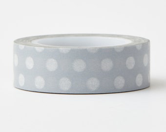 Grey with Polka Dots Washi Tape -scrapbooking- craft supplies- planner stickers- card making- weddings- LMT 1234