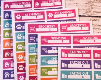 Expense Tracking - Home - Pet - Spending - Planner Stickers for eclp, happy planner and more