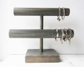 Large Double Bracelet Holder / Display / Organizer - Your Choice of Weathered Grey, Dark Brown or Distressed White - Retail Jewelry Display