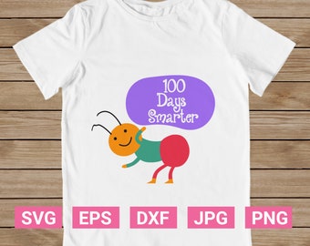 100 days of school svg - 100 days smarter svg - Funny svg - School clipart - 100th day of school Shirt– Silhouette – Cricut – svg cut files
