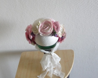 Flower Bonnet, Floral Bonnet, Garden Bonnet, Sitter Bonnet, Baby hat, Baby Photo Prop, crochet Baby Bonnet, Baby Hat, photo props sitter