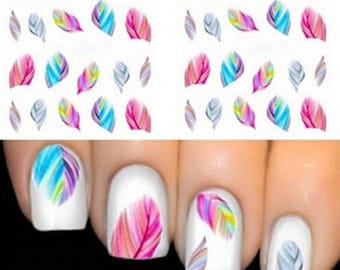 Nail Stickers feathers / Nail Tattoos / Nail Decals 1724