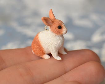 Custom-Made Bunny Rabbit Pendant with Chain - Any rabbit you want, sculpted by hand from photographs of your pet