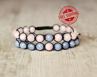 blue pink husband gift for couples gift set couple bracelets engagement gift anniversary gift for boyfriend gift for wife girlfriend gift
