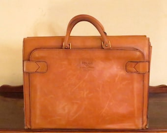 Dads Grads Sale Rolla 1975 Collection Leathergoods Briefcase Tote Carryall in Buttery Tan Leather - VGC