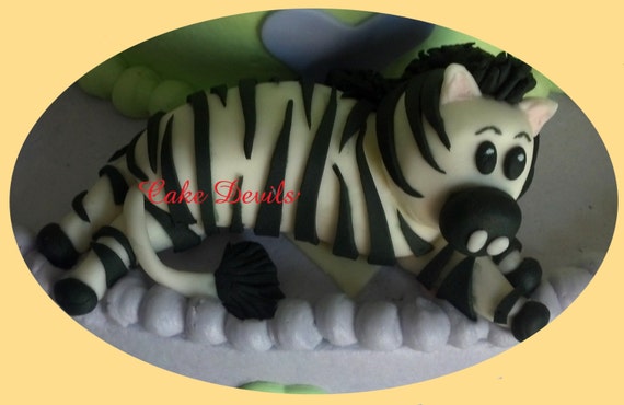 Fondant Zebra Animal Cake Topper Zebra Cake Decorations Zoo