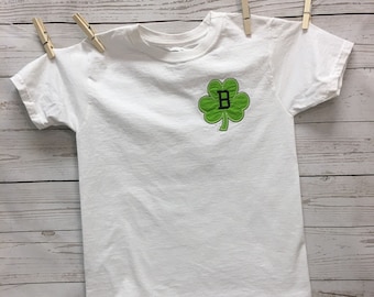 Shamrock Shirt, St Patricks Day, Girls Shamrock Shirt, Boys Shamrock Shirts, Kids Shamrock Shirt, Shamrock Applique, Monogrammed Shamrock,