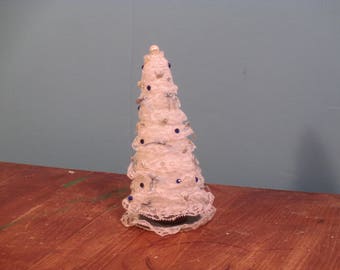 Miniature white Christmas tree