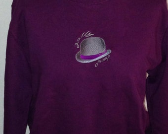 Embroidered Bowler Hat Sweatshirt