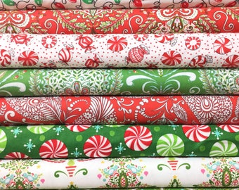 8 FQ Merry Mistletoe Bundle ~ Merry Mistletoe Collection ~ Dena Designs for Free Spirit Fabrics