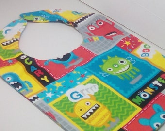 Baby bib/monsters/blue/green/red/yellow/grey/