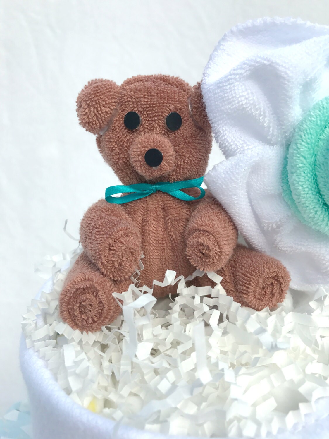 Handmade Teddy Bear Washcloth Teddy Bear Baby Shower Gift