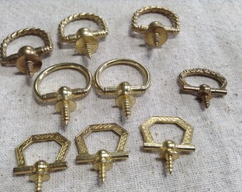 Picture Hangers, Hooks, Plaque Hooks, Hangers, Salvaged Hardware - Mixed Lot of 9 Hangers/Hooks