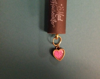 Wine Cork Keychain - Pink Heart