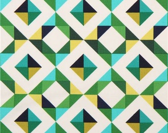 202889 beige Geo Pop triangle square canvas fabric Robert Kaufman USA