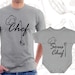 Chef and Sous Chef Dad and Baby Matching t shirt bodysuit onepiece, Cooking set father and child, Christmas gift for chefs