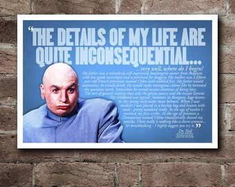 Austin Powers DR. EVIL "Details Of My Life" Quote Poster
