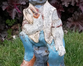Vintage Garden Gnome Wearing Red Clogs