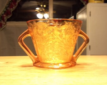 JEANNETTE LOUISA flora gold open sugar bowl
