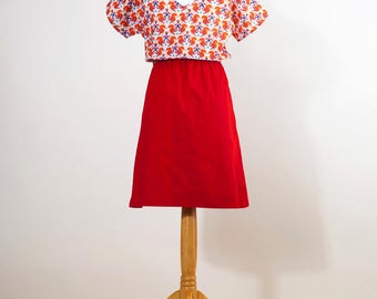 Squirrels dress with elastic waist