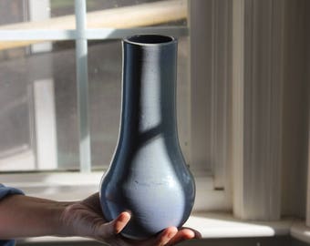 SOLD--Simple Curved Turquoise Vase