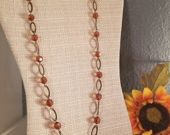 Brown and Copper Necklace Set