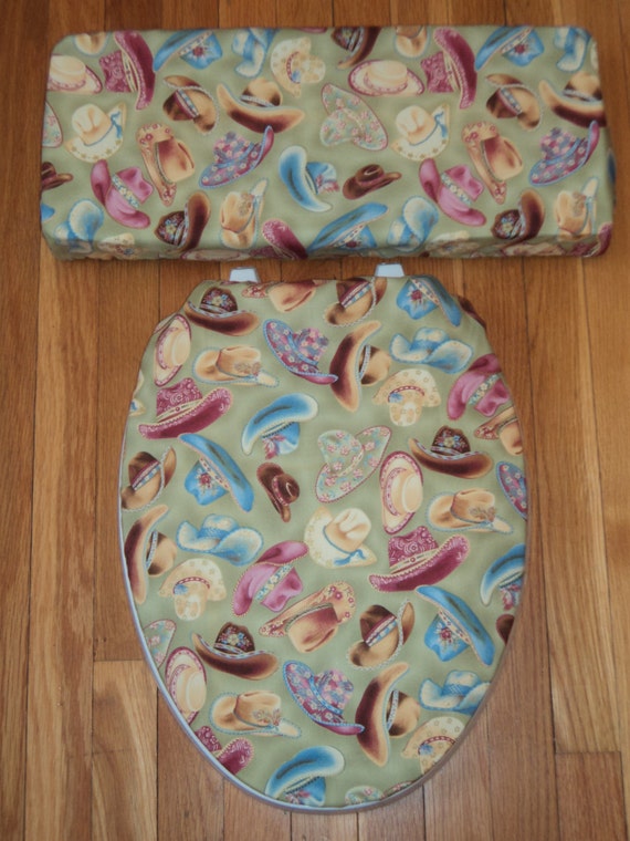 Western Wear Cowgirl Hats Toilet Seat Cover Set