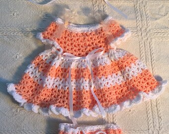 Cream sickle inspired spring dress 0-3 months