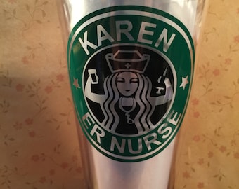 NEW** Personalized 32 oz Double Wall Acrylic Tumbler " Starbuck " Inspired Nurse
