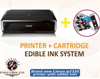 Canon PIXMA iP7220 Wireless Inkjet Photo Printer - includes brand new printer with complete set of edible ink cartridges