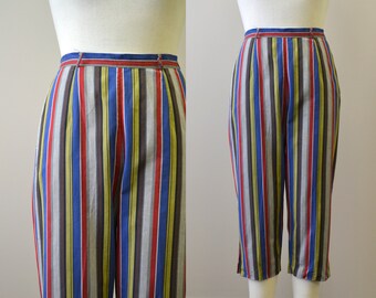 1950s Fligelman Striped Cotton Capri Pants