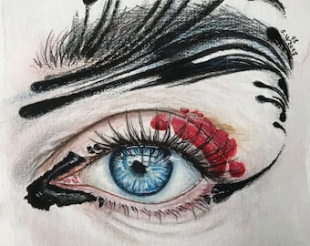 Abstract Eye painting,watercolor eye painting,eye make up