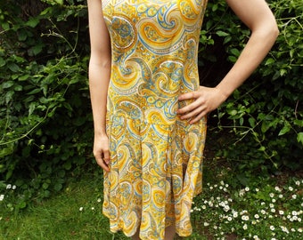 Vintage 60s Dress - Drop Waist Dress - Psychedelic Dress - Mod Vintage Dress - Paisley Dress - Small Vintage Dress