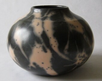 Naked raku fired ceramic vessel 15-055