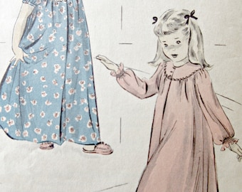 Vintage Advance 4831 Sewing Pattern, Little Girls Nightgown, Nightie Pattern, 1950s Sewing Pattern, Chest 24, Child's Nightgown Pattern