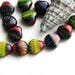 Multicolored Shell beads, Czech Glass 9mm dark seashells, DIY beach jewelry, nautical beads - 20Pc - 2311