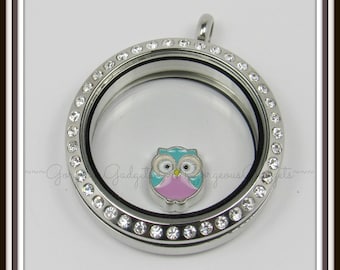 Owl Floating Charm for Glass Locket / Floating Locket