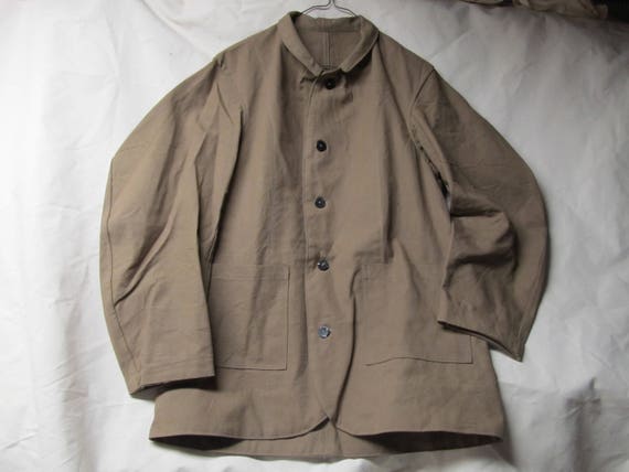 Size 40 Civilian Sack Coat Lt. brown cotton duck fabric