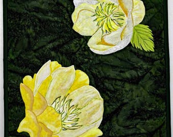 Yellow Trollius - Wall Quilt