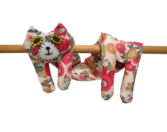 Flat Cat Neck Rice Heat Pad - Hot Cold Rice Bag - Microwave Neck Wrap - Rice Heating Pad - Hot Cold Therapy Pack - Pink Yellow Floral