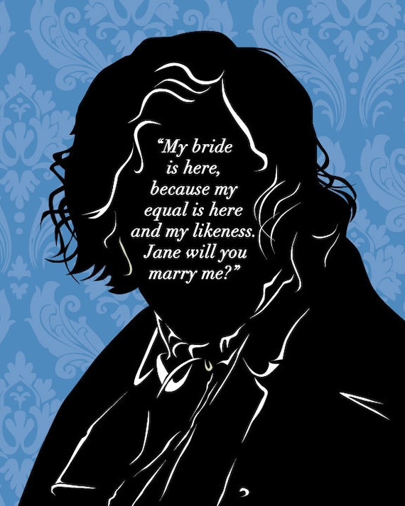 Items similar to Jane Eyre - Literary Art Print - Mr Rochester Proposal