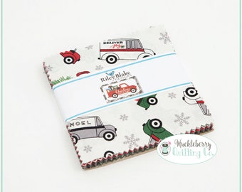 5 Inch Stacker, Charm Pack, Christmas Delivery, Riley Blake Fabrics, Christmas Fabric, Fabric Yardage 100% cotton fabric